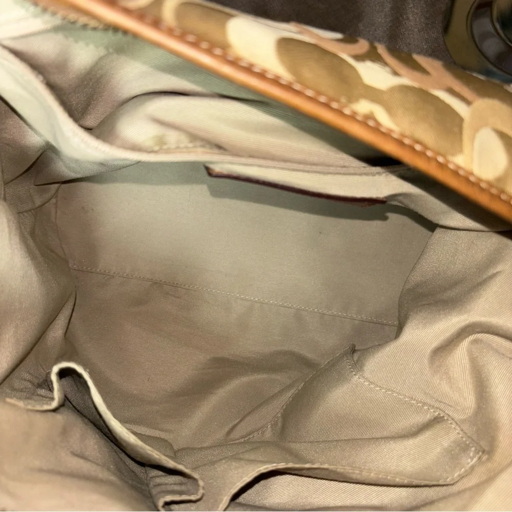 Y2K Coach Vintage Signature Sarah Optic Tan Hobo Bag F15667 - Picture 9 of 14